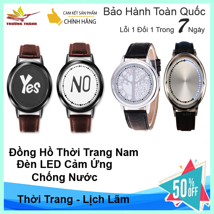 Đồng hồ thời trang Nam Cảm ứng đèn led Chống nước - Đồng hồ cảm ứng - Đồng hồ led