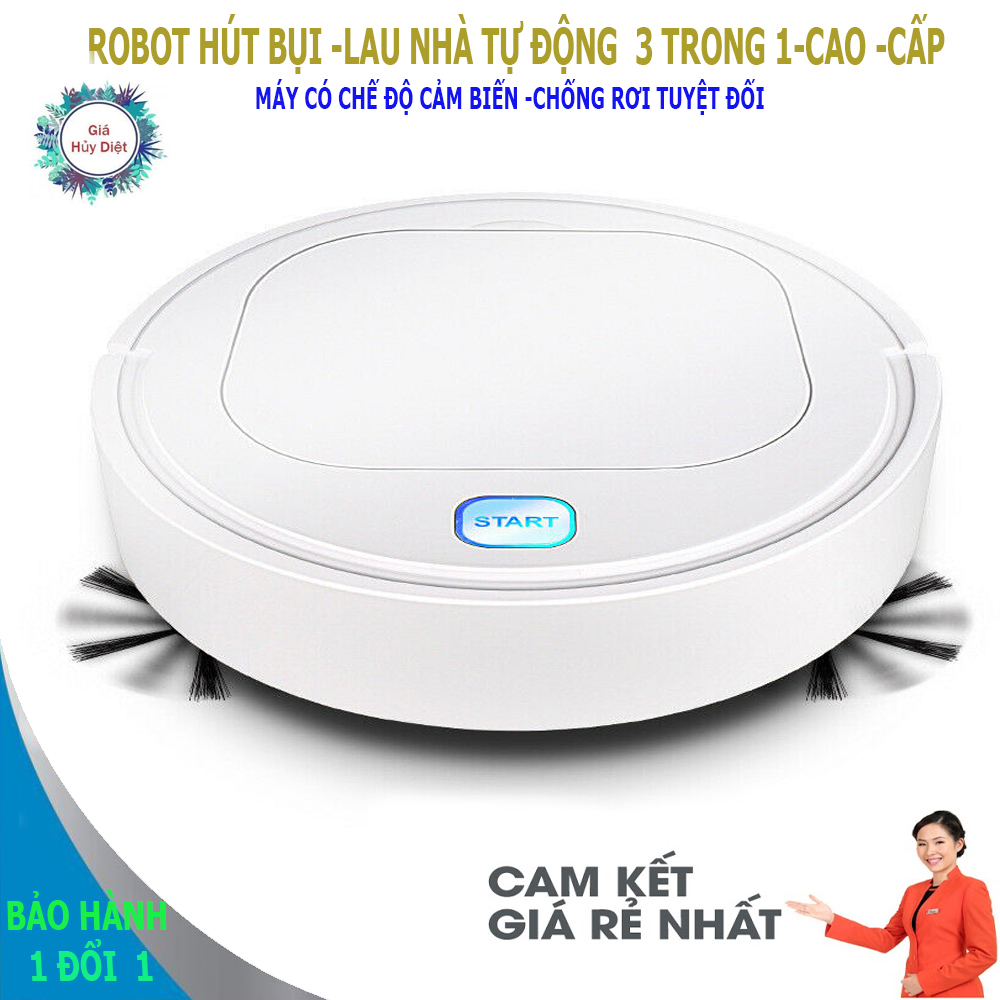 Robot Hút Bụi Lau Nhà Xiaomi - Quét, Hút, Lau, Làm Sạch Các Vị Trí Khó Như Gầm Giường, Tủ Và Ghế Sofa, Thời Gian Sử Dụng Lâu, Máy Vận Hành Êm Không Ồn