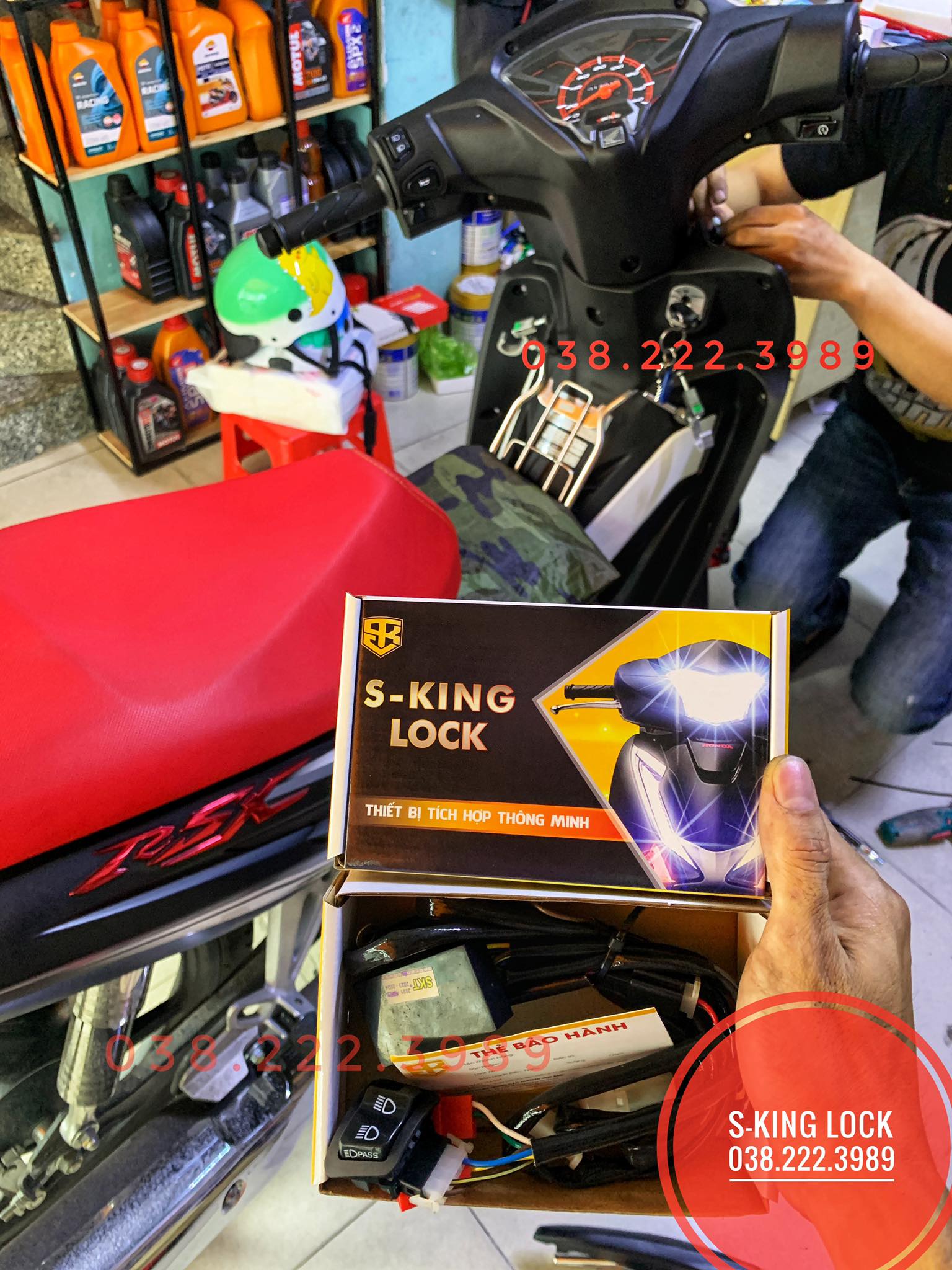 Mạch tắt đèn pha wave rsx và đèn trợ sáng l4x, bi mini thương hiệu sking lock