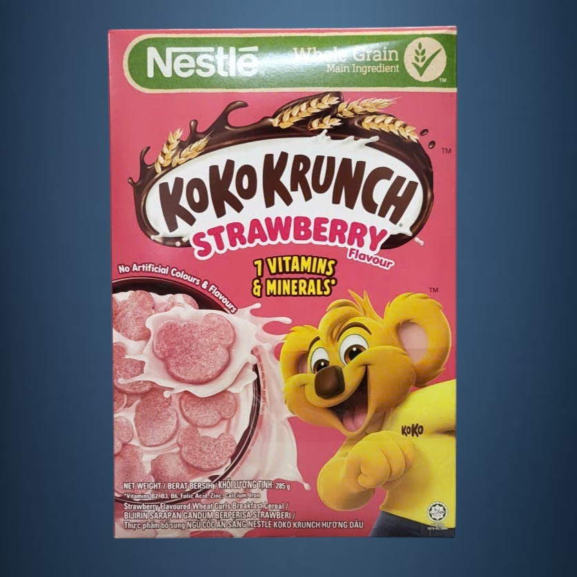NESTLE - Hộp HỒNG 285g - NGŨ CỐC ĂN SÁNG HƯƠNG DÂU KOKO KRUNCH STRAWBERRY (HALAL)