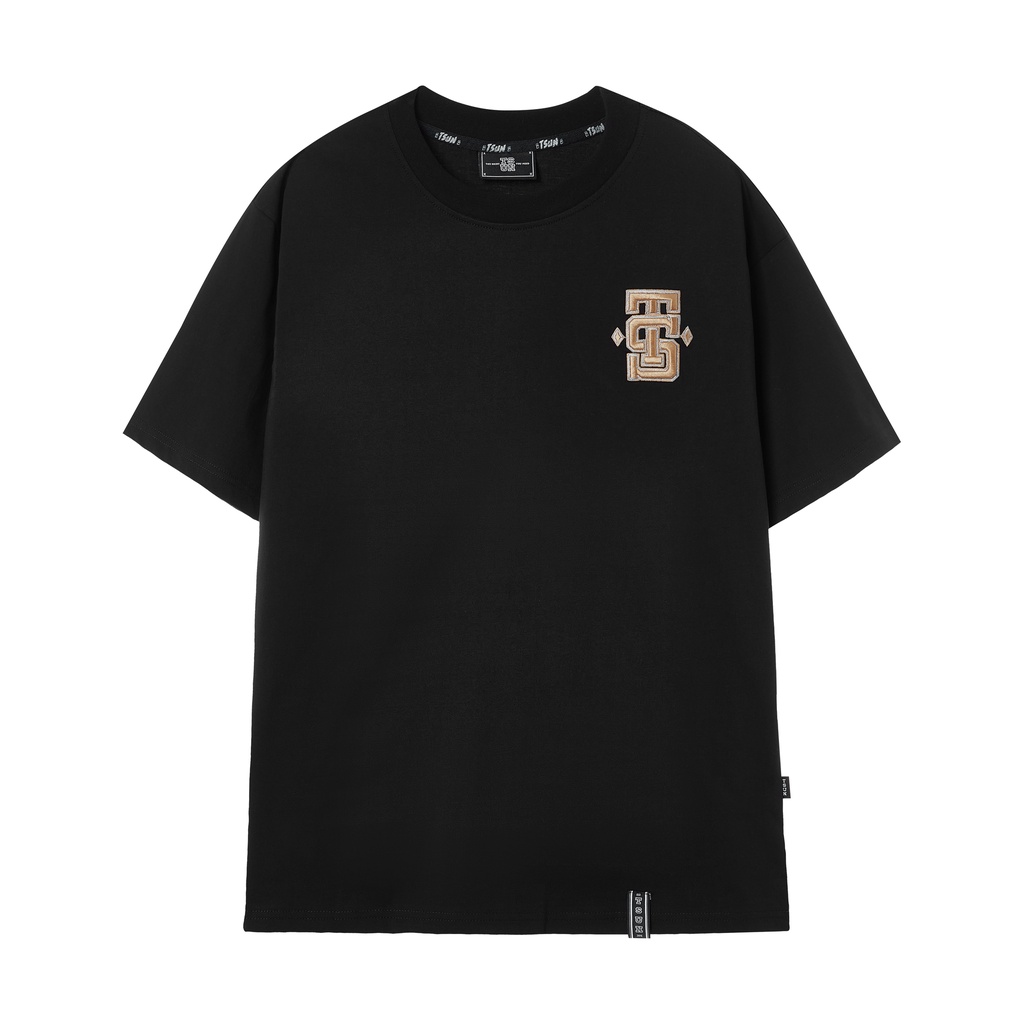 Áo thun tsun embroidered basic tee - thêu - đen - unisex