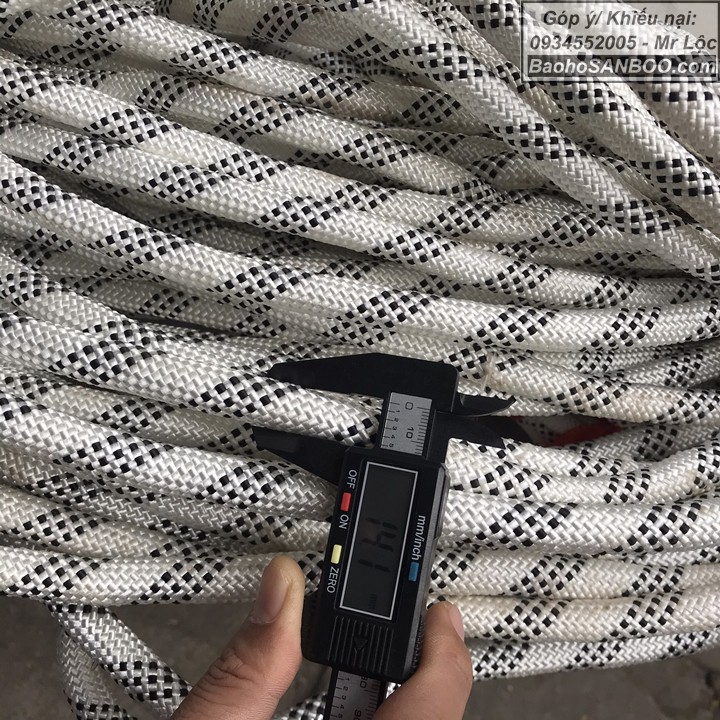 (1 mét) HOT Dây dù cứu sinh D14mm - Chiều dài tùy chọn - Dây thừng cứu hộ cứu nạn, Dành cho thợ lăn sơn, lính cứu hộ - Hàng có sẵn