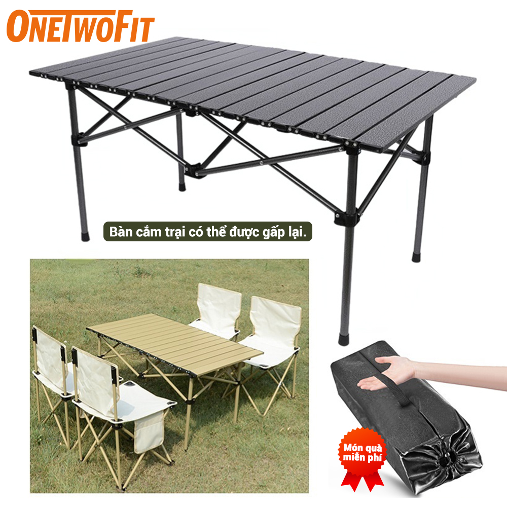 OneTwoFit Bàn Xếp Gấp Gọn Dã Ngoại Cắm Trại Hợp Kim Nhôm  Phượt , Du Lịch, Độ Bền Cao Camping
