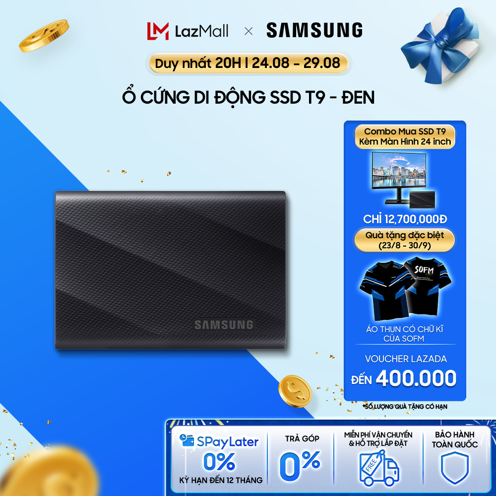 Ổ cứng di động ssd t9 - đen
