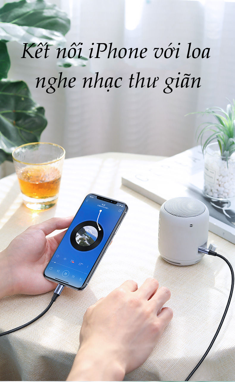 Dây chuyển đổi cổng Lightning sang chuẩn giắc 3.5mm cho phép kết nối iPhone với các thiết bị âm thanh như: loa, tai nghe ... vỏ bện dài 1m UGREEN US315 Dây chuyển đổi cổng Lightning sang chuẩn giắc 3.5mm cho phép kết nối iPhone với các thiết bị âm thanh như: loa, tai nghe ... vỏ bện dài 1m UGREEN US315