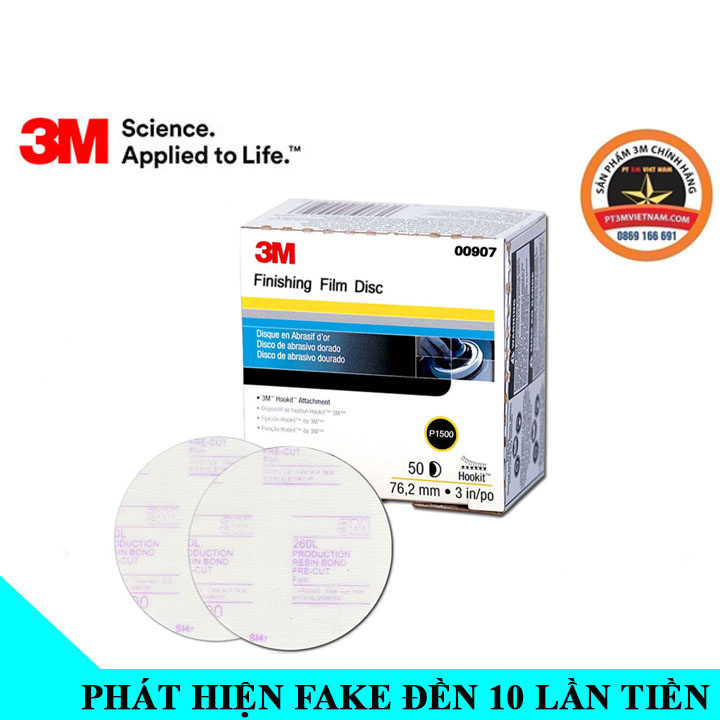 Giấy nhám tròn 3m 00907 độ nhám p1500 khổ 3 inch