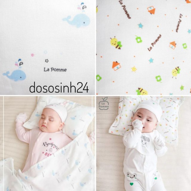 La Pomme - Gối sơ sinh lông vũ siêu mềm mịn-Thoáng khí, khử mùi- Giúp nâng đỡ,bảo vệ phần đầu và phần cổ của bé