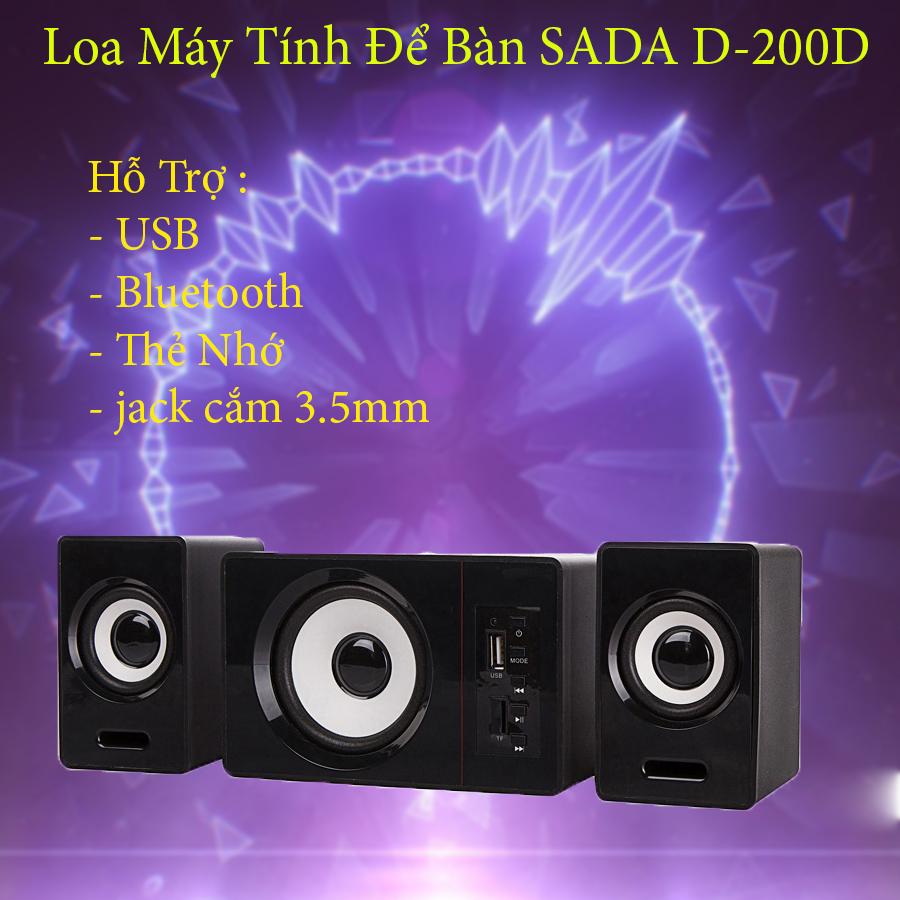 Loa nghe nhạc , Loa vi tính công suất lớn , Loa máy tính , Bộ 3 loa vi tính SADA để bàn cao cấp D-200D hỗ trợ Bluetooth USB thẻ nhớ âm thanh sống động , thiết tế mới lạ , đứng top 10 Sản Phẩm Bán Chạy Nhất Trên Thị Trường.