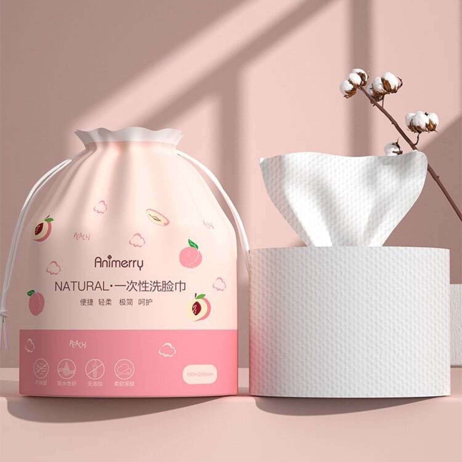 Khăn lau mặt dùng 1 lần tẩy trang cuộn to, khăn khô đa năng, giấy lau mặt Animerry cotton giá sỉ Gia Dụng FUVI