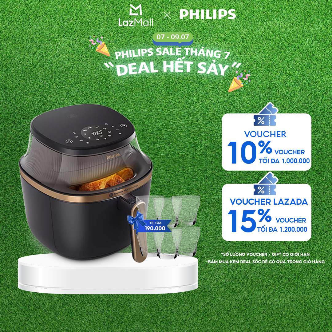 Nồi Chiên Không Dầu Philips NA322/00 4.2L|cảm ứng 16 trong 1|RapidAir Plus| Mới, Giòn hơn  - Hàng Chính Hãng