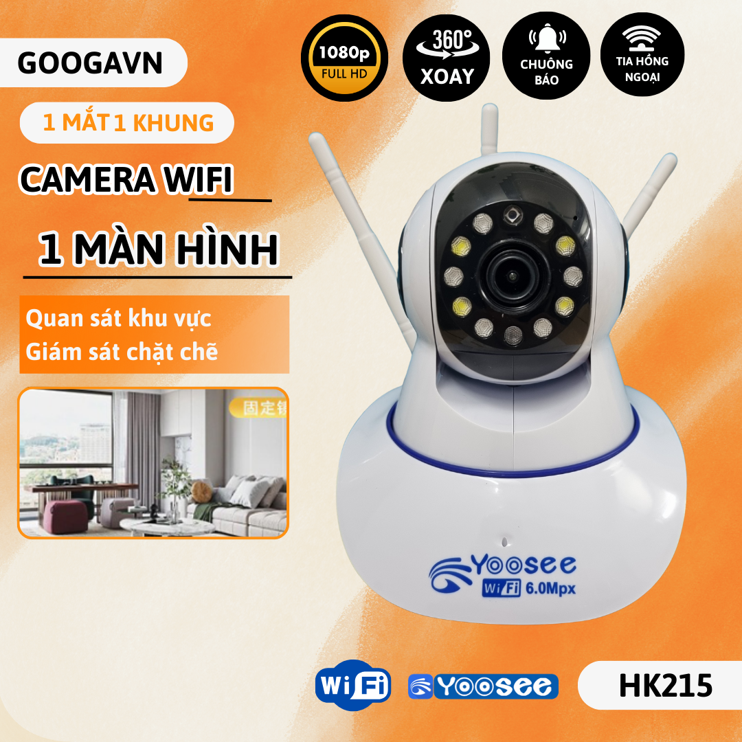 Camera WIFI YOOSEE Trong Nhà/Ngoài Trời 3 , Đàm Thoại 2 Chiều, Hỗ Trợ Hồng Ngoại, Xoay 360 Độ, Có Tiếng Báo Động - Bảo Hành 12 Tháng