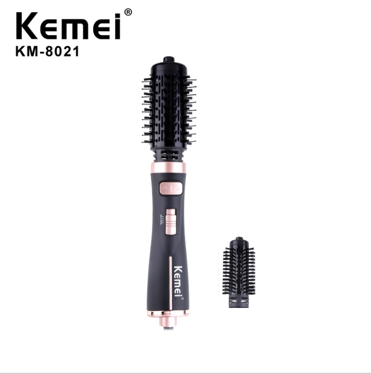 Lược điện xoay 360 độ uốn cụp, uốn xoăn, làm phồng chống bỏng tóc đa năng kemei km 8021