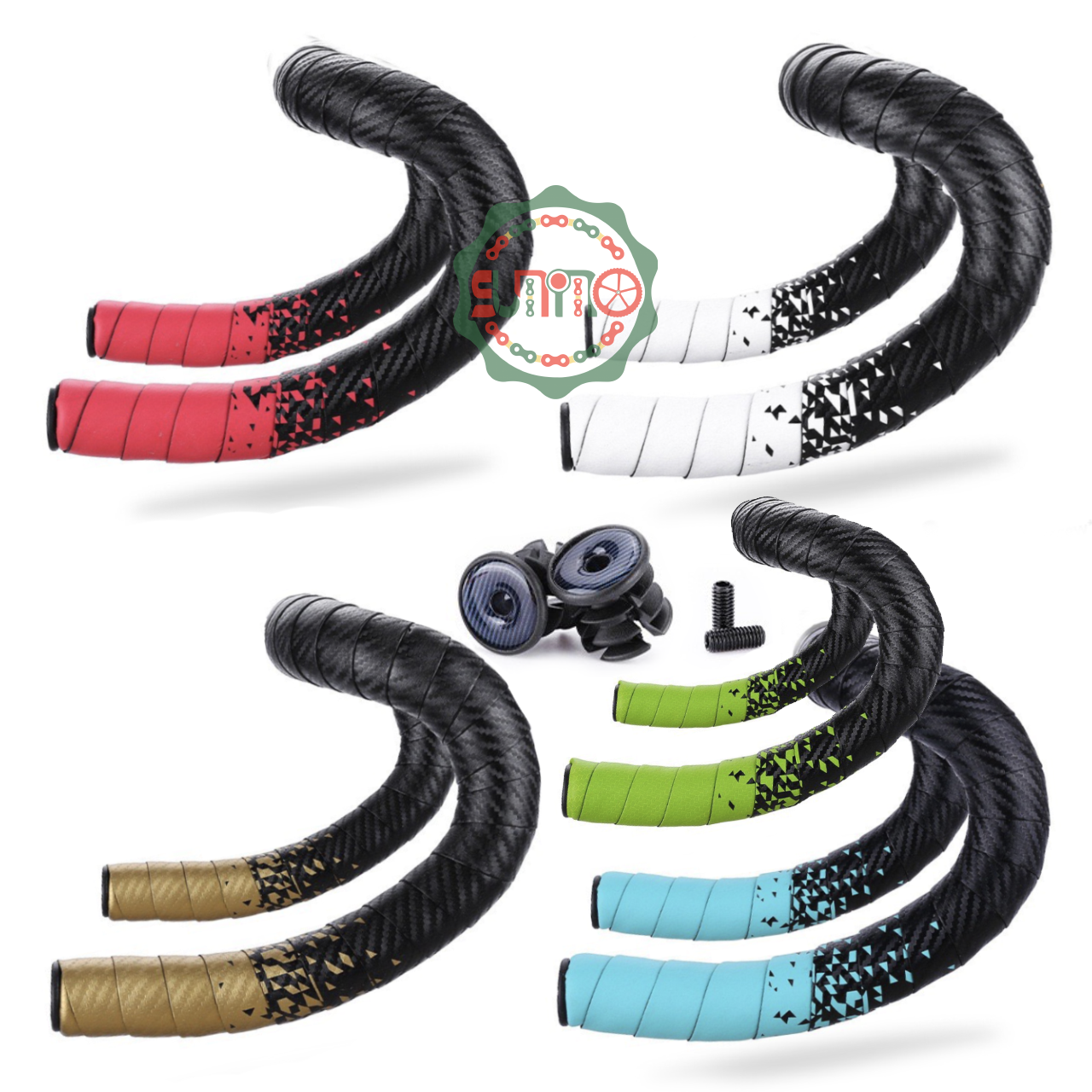 Dây quấn vân Carbon 3K hai màu cho ghi đông tay lái xe đạp fixed gear