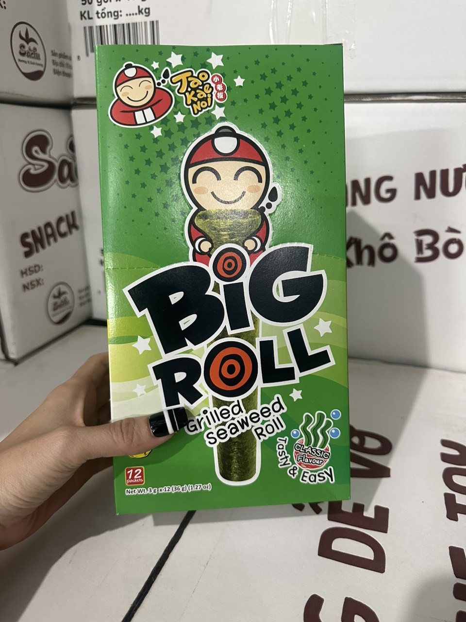 12 pack Thailand taoykaenoi big roll seaweed snack box multi flavor