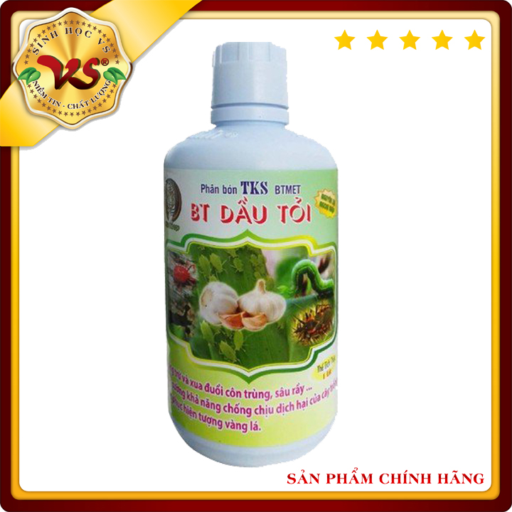 Phòng Trừ và Xua Đuổi Côn Trùng, Sâu, rầy gây hại cây trồng: BT DẦU TỎI chai 1 lít