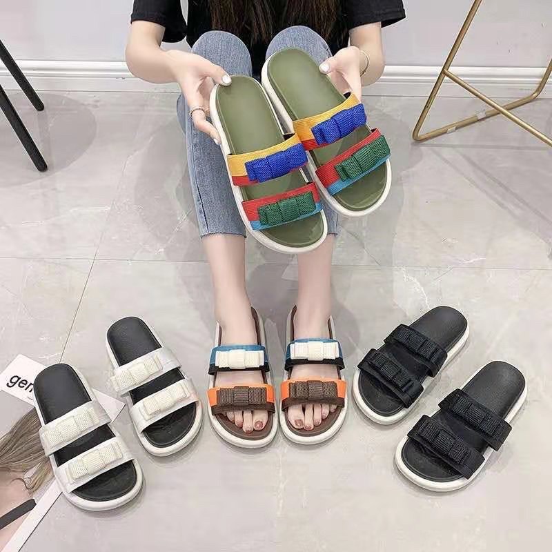 Dép sandan quai ngang nữ nơ xinh kiểu dáng mới mix đồ siêu xinh
