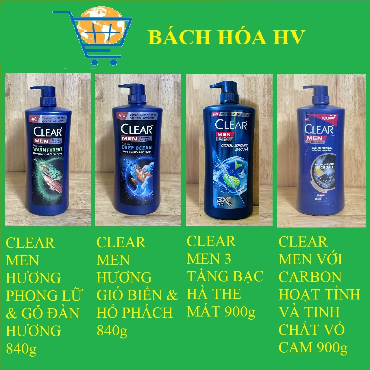 Dầu Gội CLEAR MEN 840g và 900g - BACH HOA HV