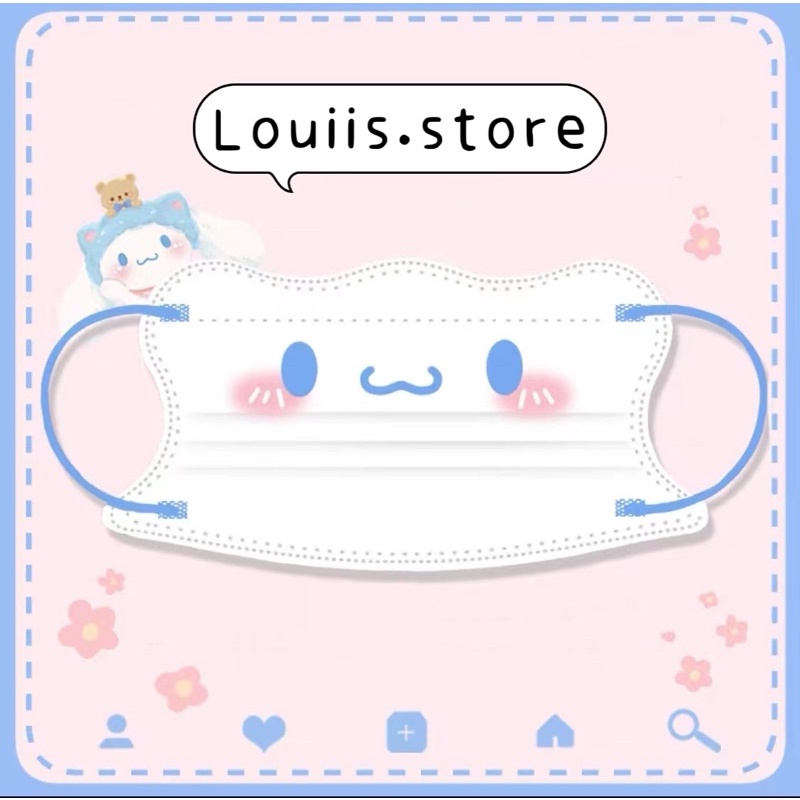 Khẩu trang in hình dễ thương, họa tiết hoạt hình người lớn Louiis.store