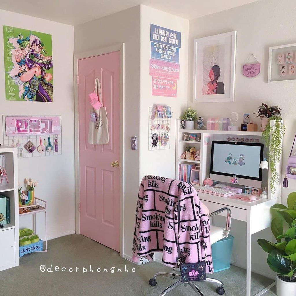 Kệ gỗ để bàn decor trang trí bàn học - bàn làm việc