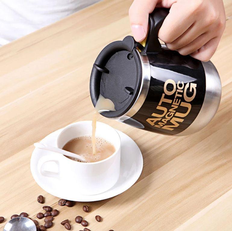 Cốc Pha Cà Phê Tự Khuấy - Pha Ngũ Cốc Tự Động - Chất Liệu Kim Loại Sơn Tĩnh Điện