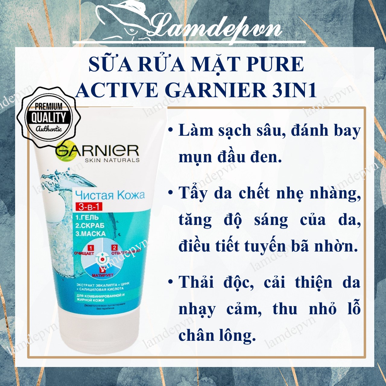 Gel rửa mặt garnier 3 trong 1