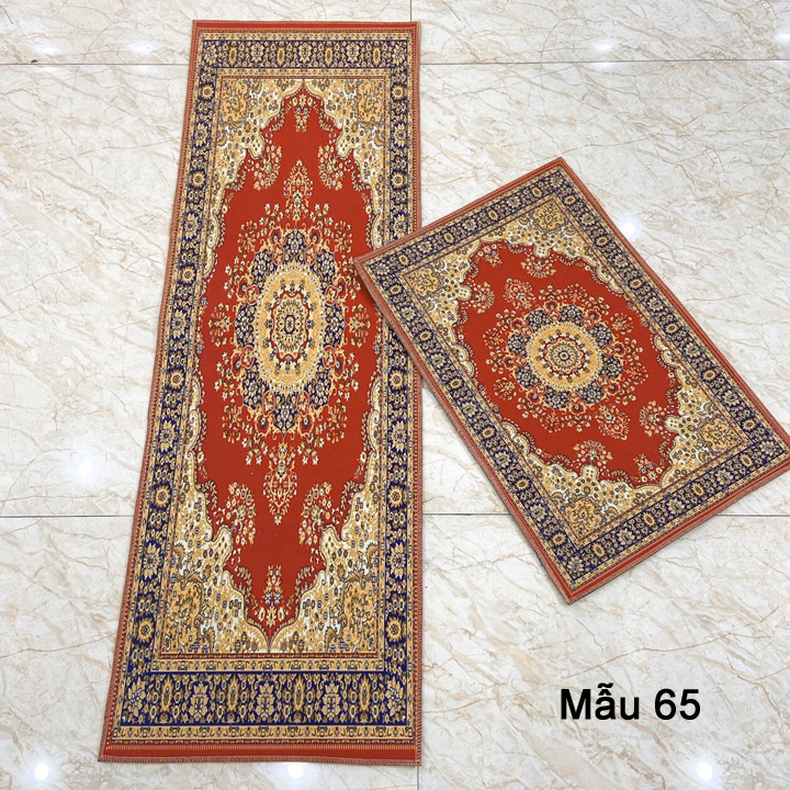 Bộ thảm bếp 2 chiếc hoàng gia đỏ mẫu 65