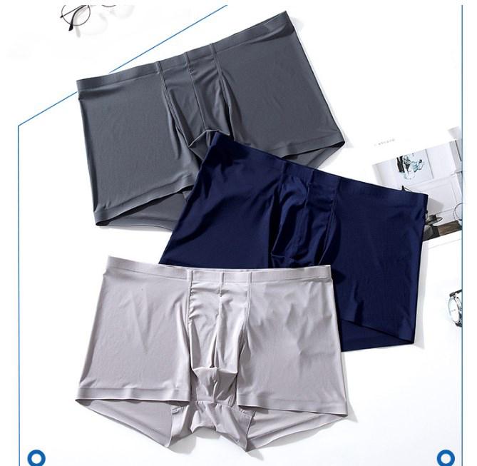 Hộp 4 quần lót boxer, sịp đùi su đúc băng lụa chất vải mỏng, mềm mại, thoáng mát,kháng khuẩn