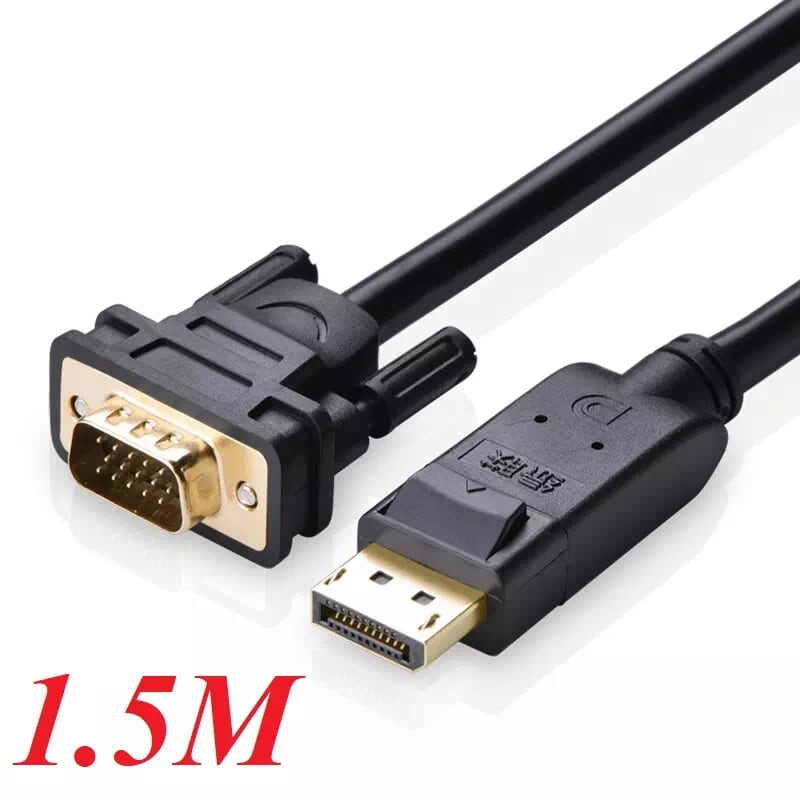 Ugreen 10247 1.5m màu đen cáp chuyển đổi dp sang vga hỗ trợ độ phân giải full hd 1080p dp105