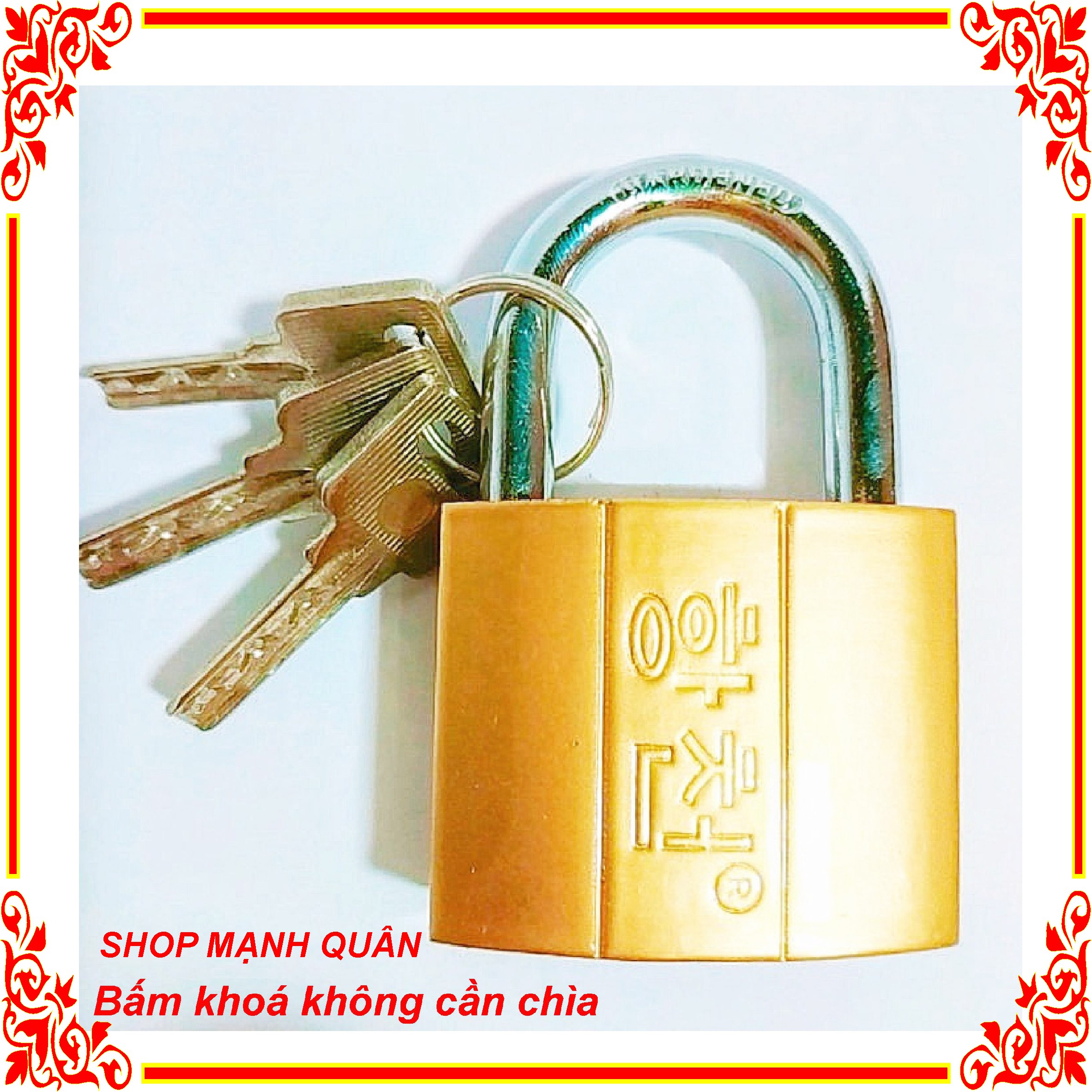 [HCM]Ổ khóa cửa vàng Ổ khóa chống trộm 50mm 40mm ( bấm khoá không cần chìa )