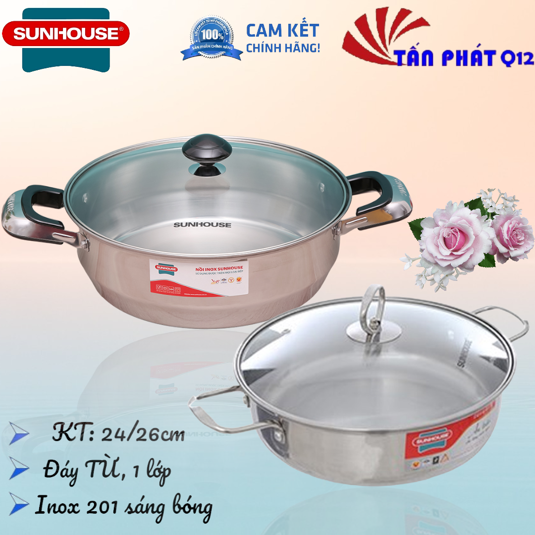 [HCM]NỒI LẨU SUNHOUSE (dùng được bếp từ)  24CM - 26CM