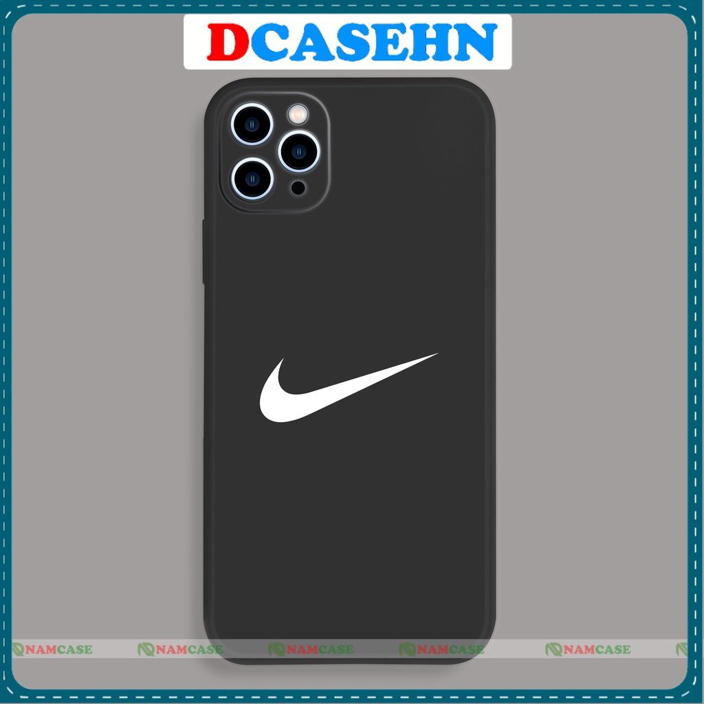 Ốp lưng điện thoại iPhone Nike cạnh viền vuông silicon dẻo bảo vệ camera ip 6/6s/7/8/X/XS/XR/11/12/13/14 Pro Plus Max