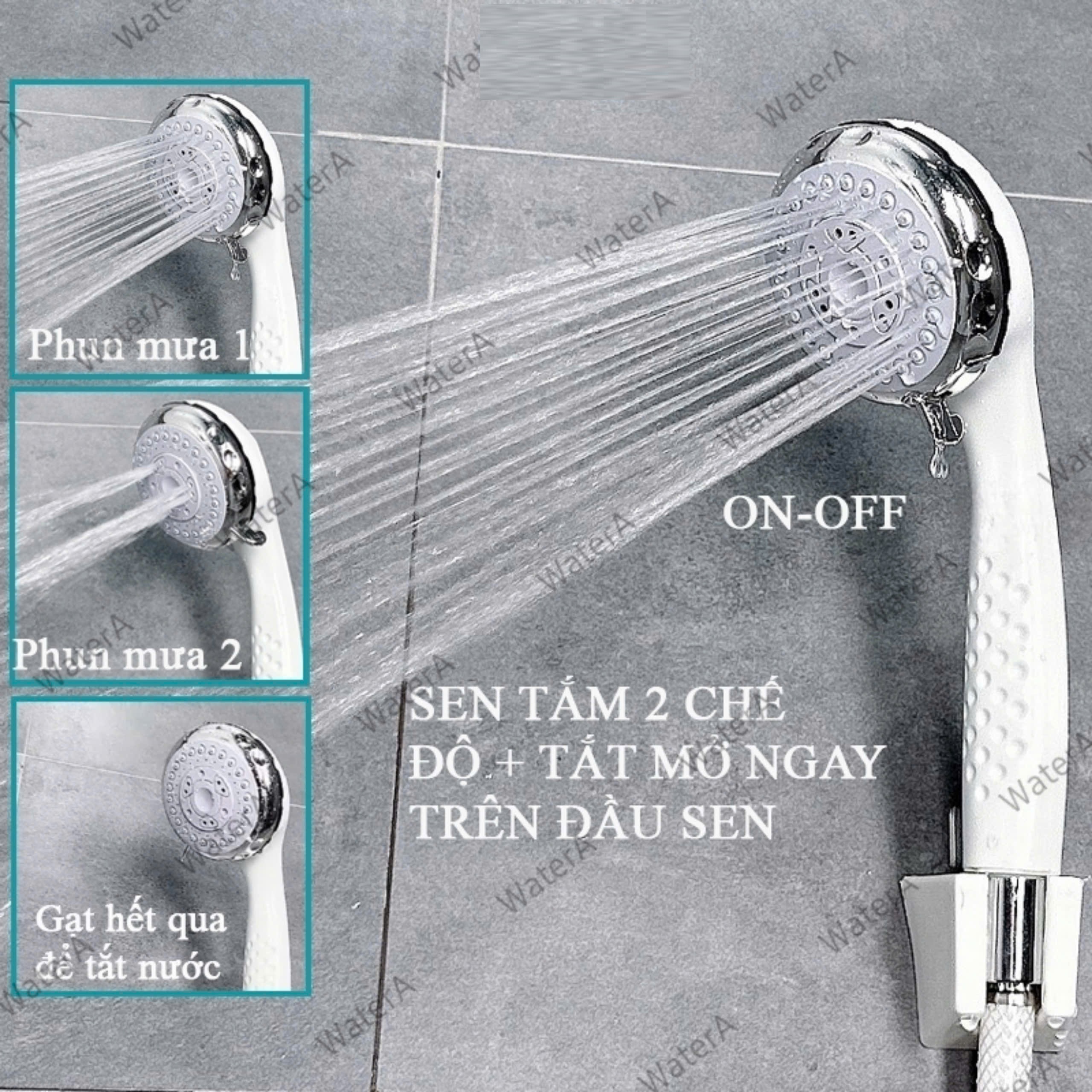 [Q.tân Bình ]Bộ vòi sen tắm  sen tắm nhựa tăng áp 2 chế độ bền đẹp cho mọi nhà