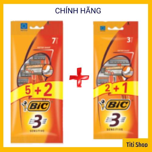 10 cây dao cạo râu BIC 3 lưỡi nhập khẩu