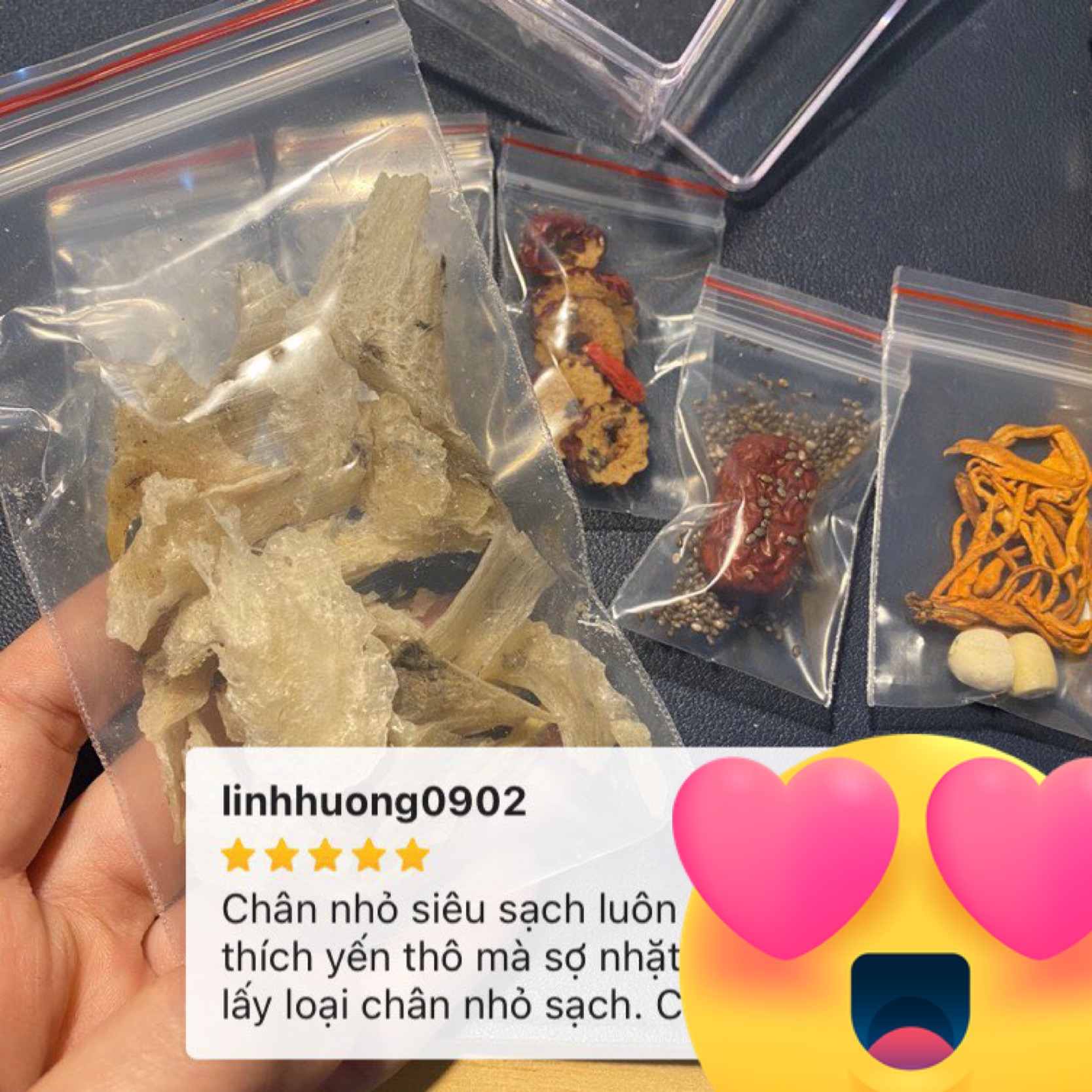 [nguyên chất 100%] 20g chân yến thô ít lông nhặt nhanh + tặng kèm nhíp và nguyên liệu