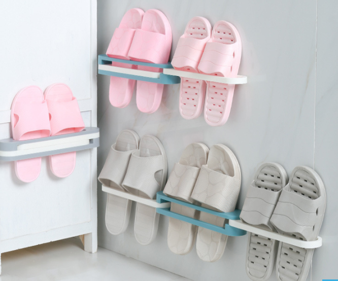 Kệ để dép dán tường 3 ngăn tiện lợi - kệ dép nhựa dán tường