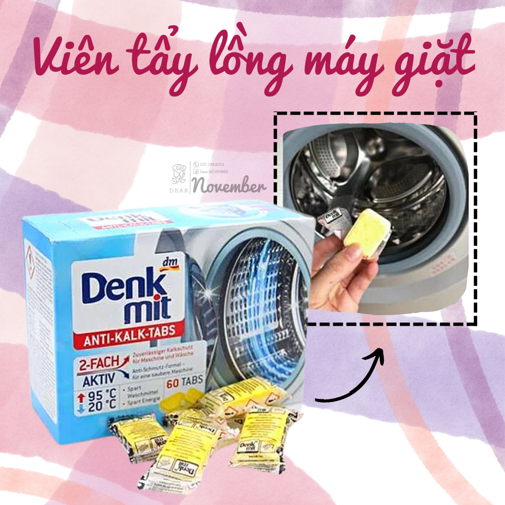 Viên tẩy lồng máy giặt Denkmit - Vệ sinh máy giặt | Hàng chuẩn Đức đủ bill