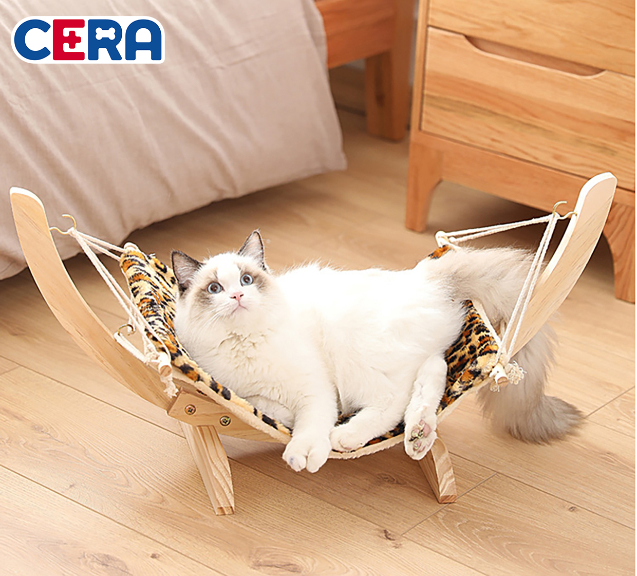 Võng Mèo Cao Cấp (Trọn Bộ Khung Gỗ và Võng)