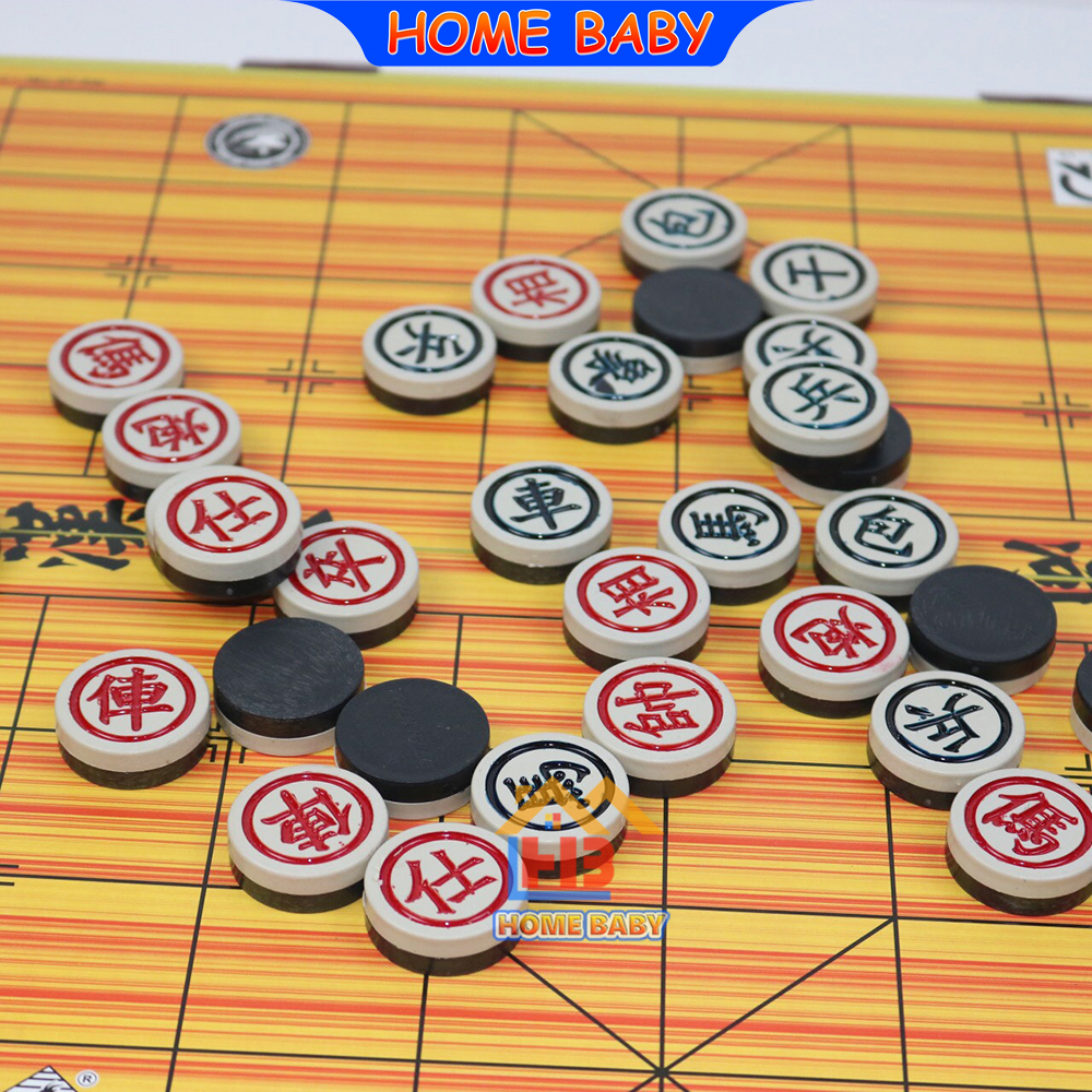 Bộ cờ tướng Loại Lớn gồm Bàn Cờ và Quân Cờ thương hiệu Trung Lê được làm bằng nhựa ABS an toàn, Bộ đồ chơi giáo dục Boardgame Việt Nam, Đồ chơi phát triển tư duy cho bé – HOME BABY
