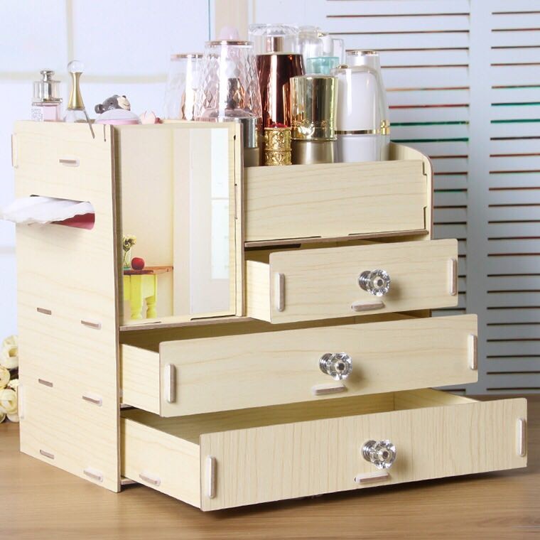 [HCM]TỦ ĐỰNG MỸ PHẨM 3 NGĂN KÉO VÀ HỘC ĐỰNG KHĂN GIẤY CÓ GƯƠNG SOI CAO CẤP - CHẤT LIỆU GỖ CỨNG CÁP SANG TRỌNG