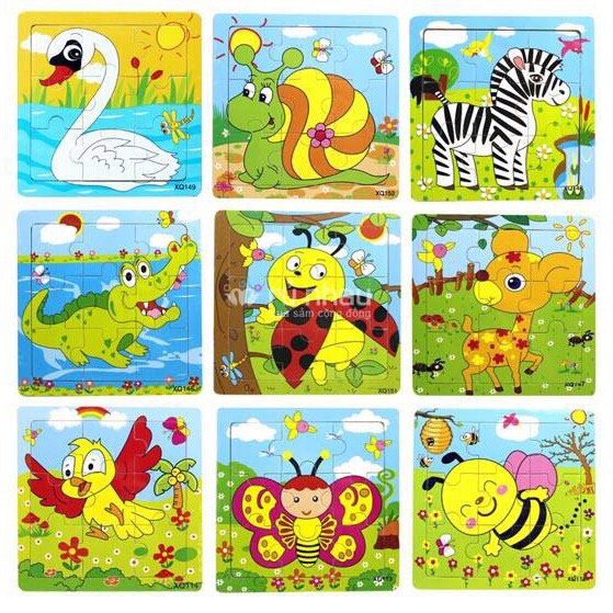 Combo 5 Tranh Ghép Hình Thế Giới Động Vật Animal và PT Giao Thông Bằng Gỗ Giúp Bé Phát Triển Tư Duy