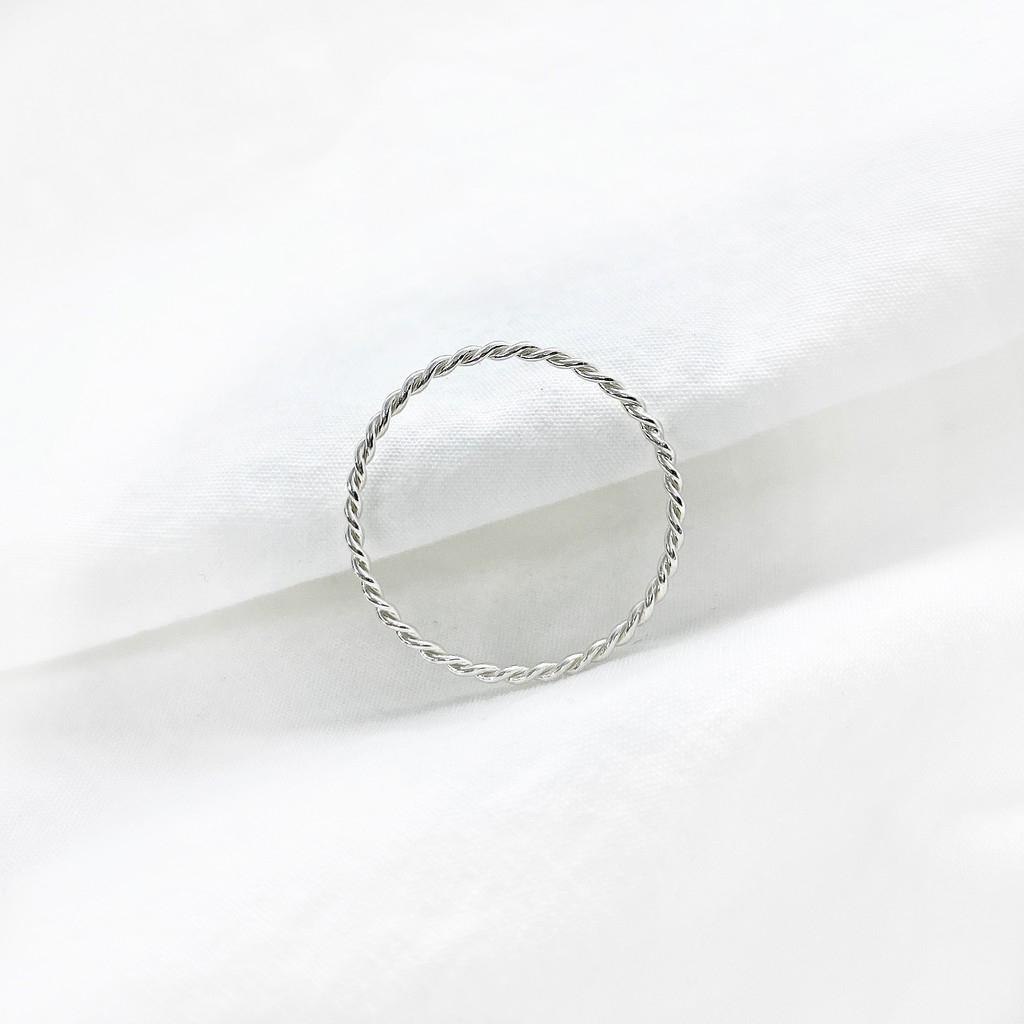 Nhẫn bạc nữ 925 xoắn kép nhỏ xinh | Trang sức Pansy