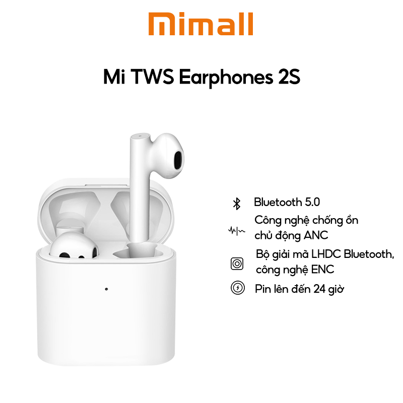 Tai nghe không dây Xiaomi Mi TWS Earphones 2S Thiết kế sang trọng