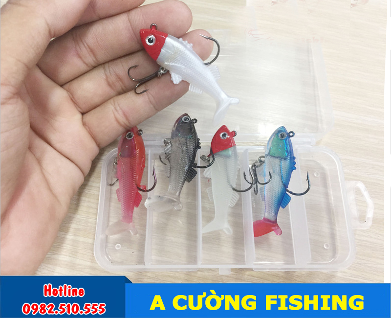 Mồi mềm câu lure, cá lóc bộ 5 con siêu nhậy