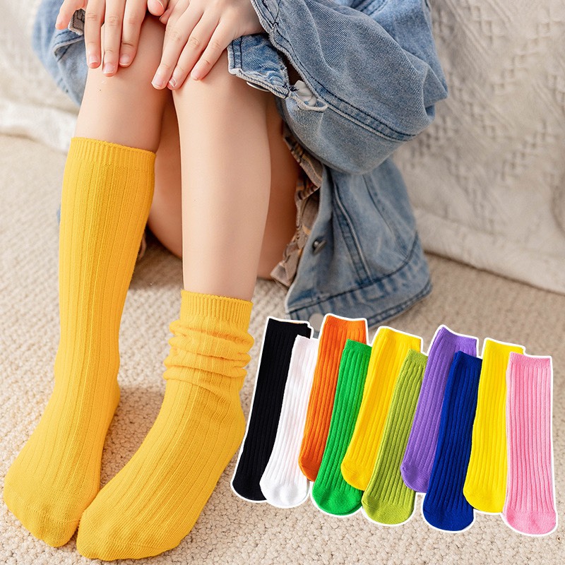 Tất vớ len trơn nhiều màu cổ cao cho bé ~ 26cm