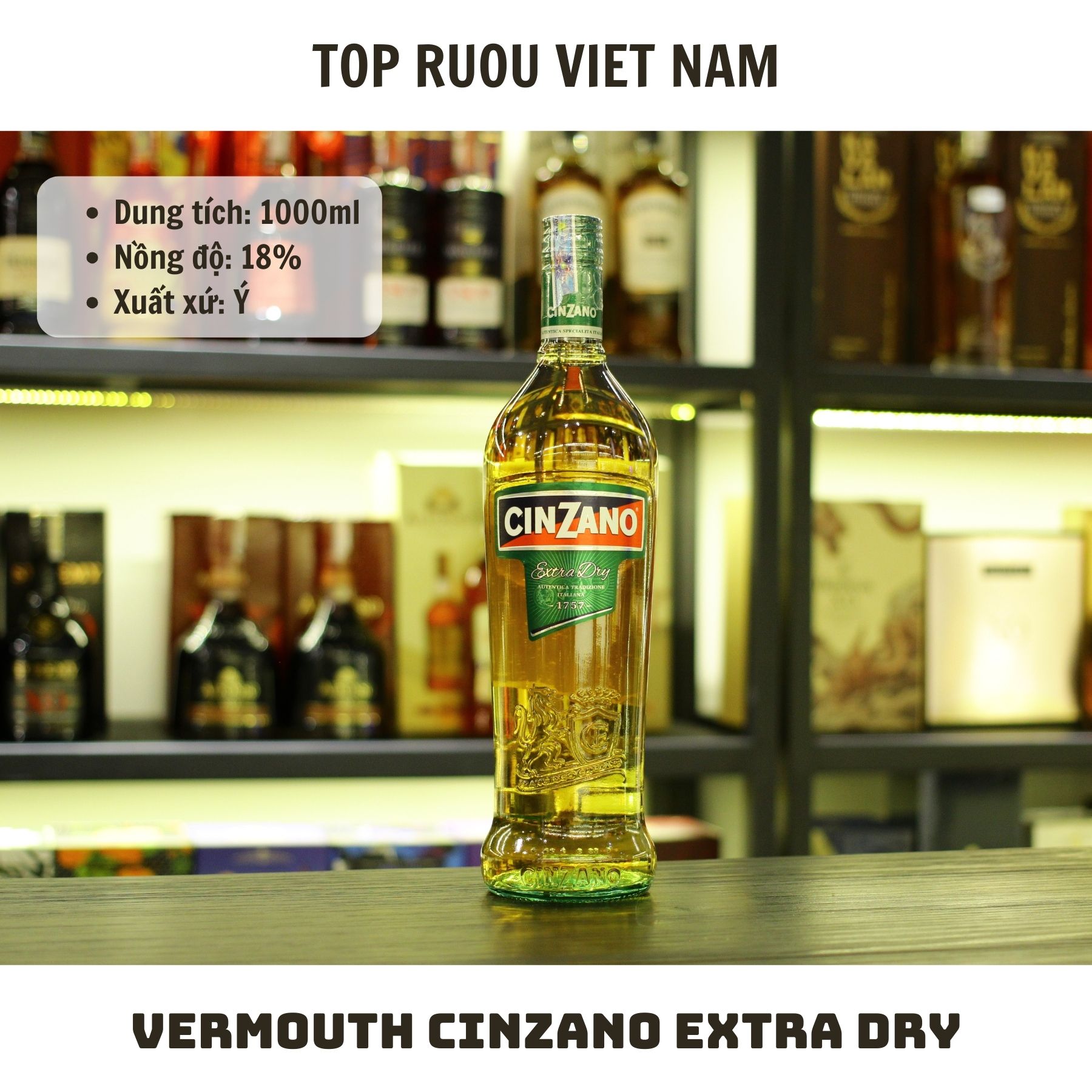 [TopRuouVietNam] Rượu Mùi Vermouth Martini Extra Dry - Rosso - Bianco - Cinzano 1000ml [Hàng Thật]