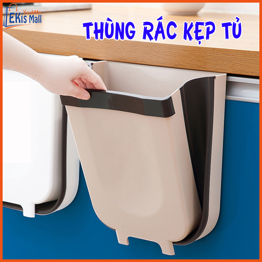 Thùng rác kẹp tủ gấp gọn chất liệu Cao cấp Thùng rác gấp treo tủ nhà bếp thông minh tiện lợi