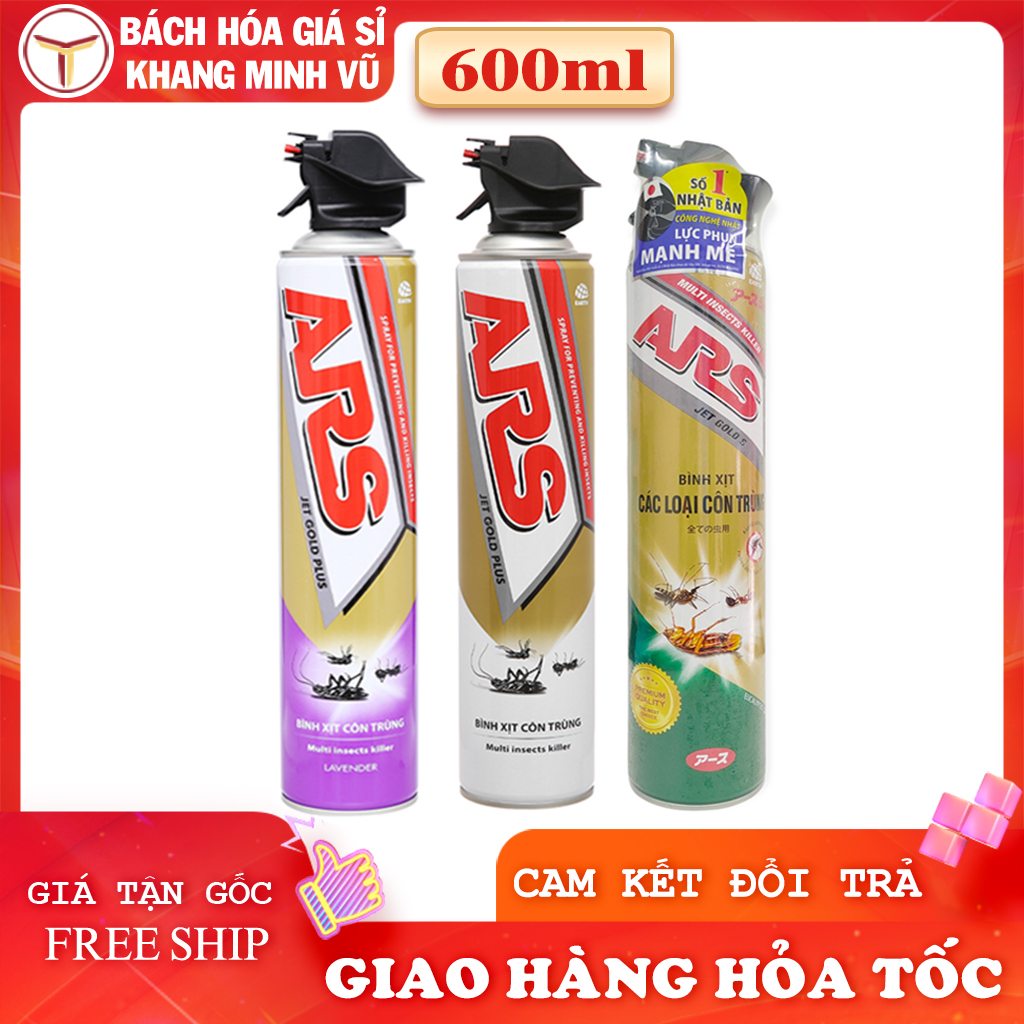 Bình Xịt Muỗi ARS Hương Lavender, Không Mùi, Khuynh Diệp Chai 600ml