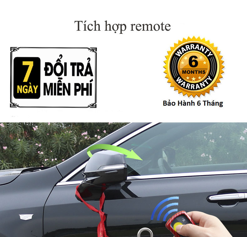 Trọn bộ gập gương tự động tích hợp remote dành cho mọi loại xe gương cơ