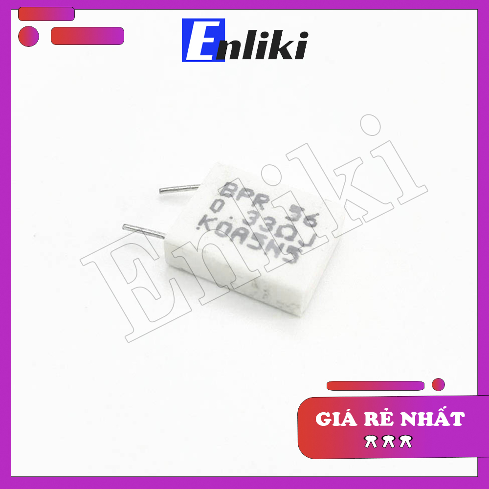 Điện trở sứ 5w 0.33r loại đứng