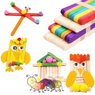 [HCM]50 Que Kem Gỗ Màu 12.5*1cm